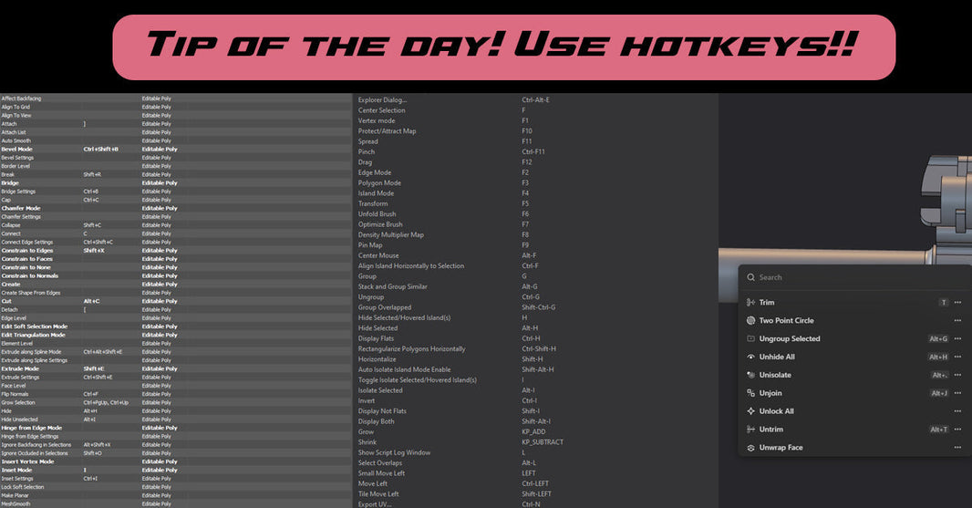 Tip of the day! Use hotkeys!!