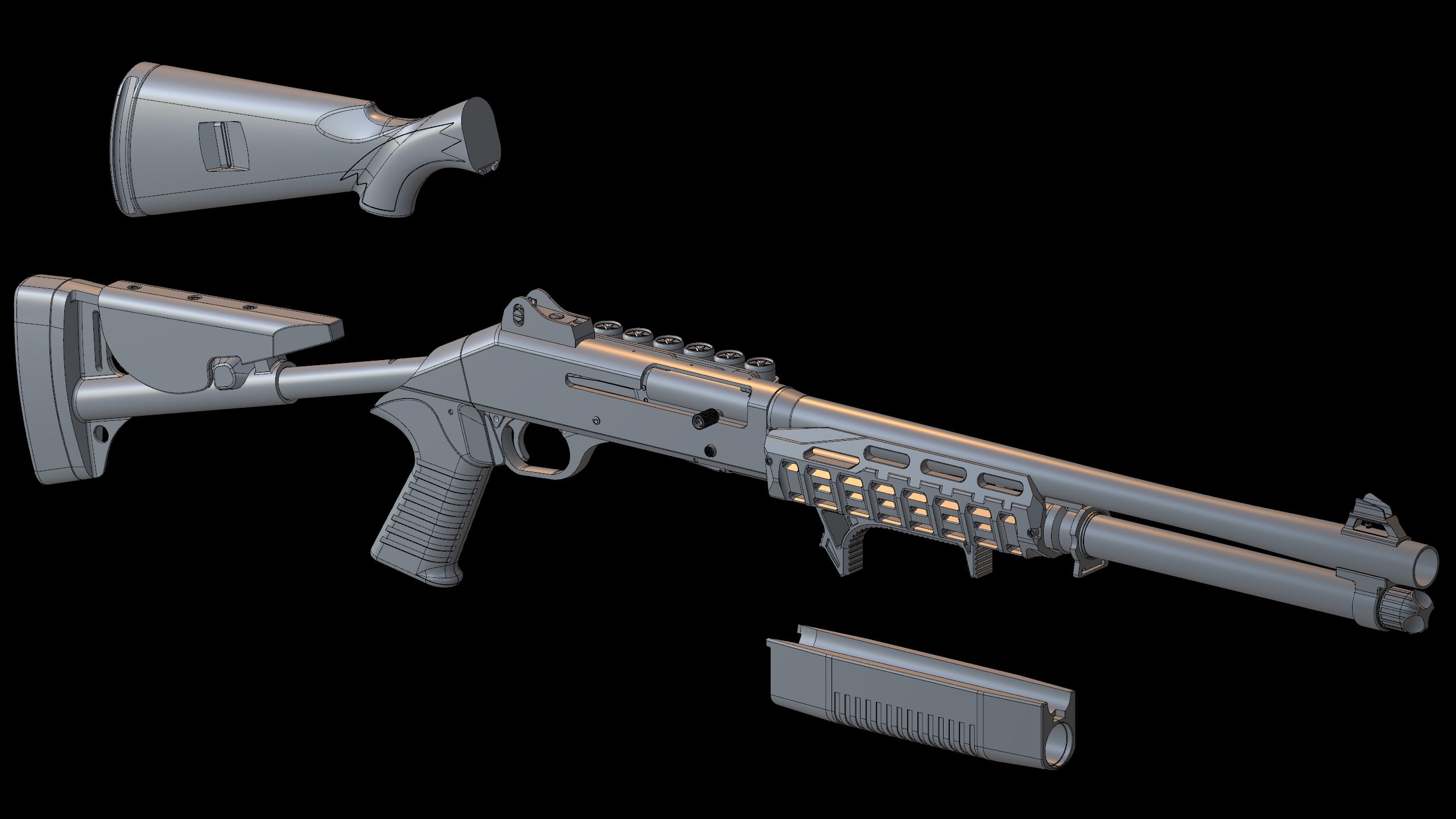 M4 Super90 - 3D CAD Weapon Model