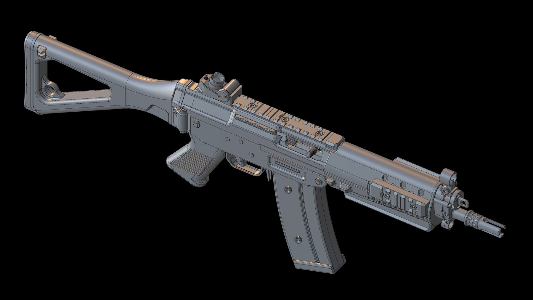 SG 552 - 3D CAD Weapon Model-1