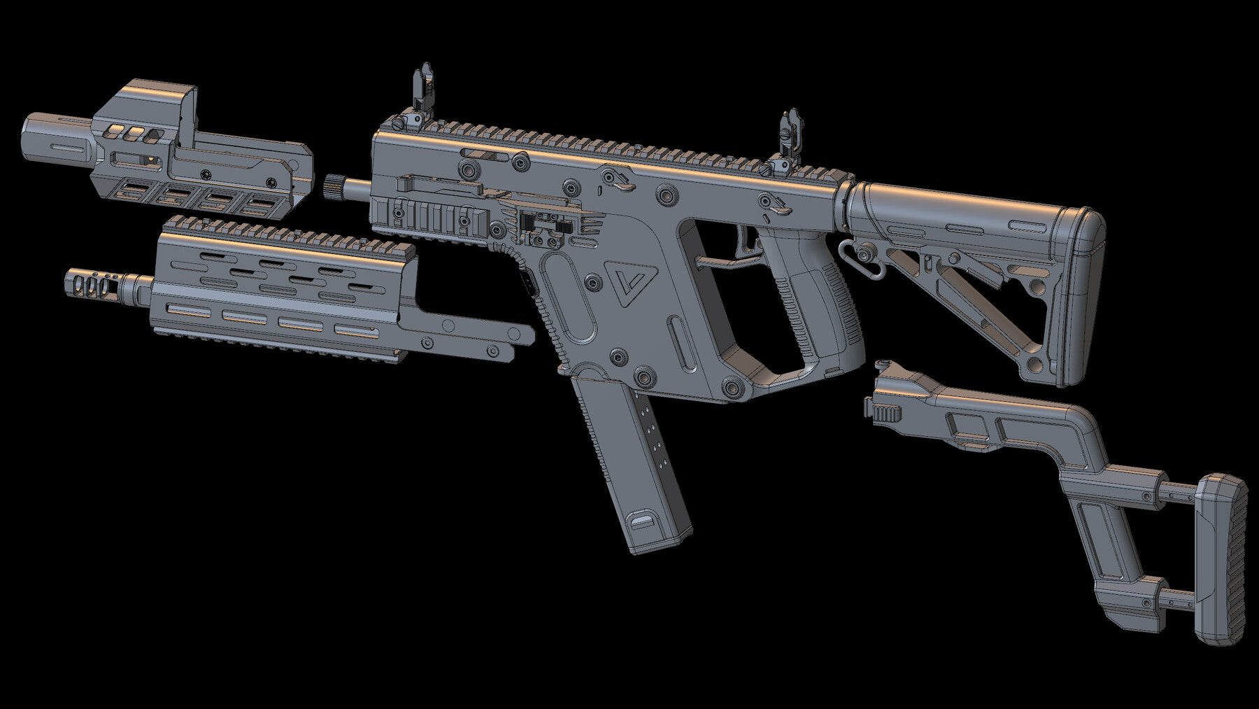 Vector - 3D CAD Weapon Model-2