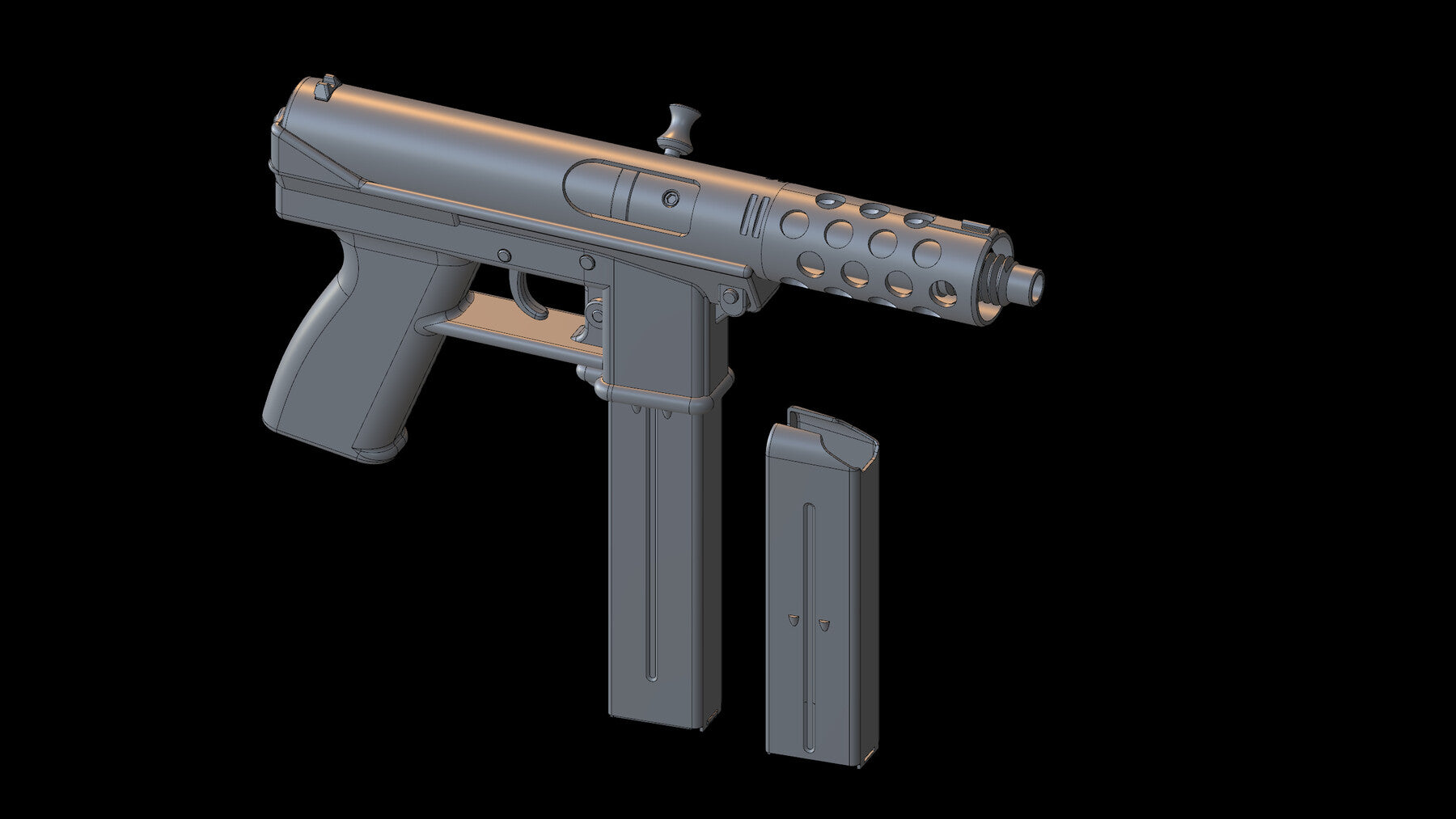 TEC9 - 3D CAD Weapon Model-3