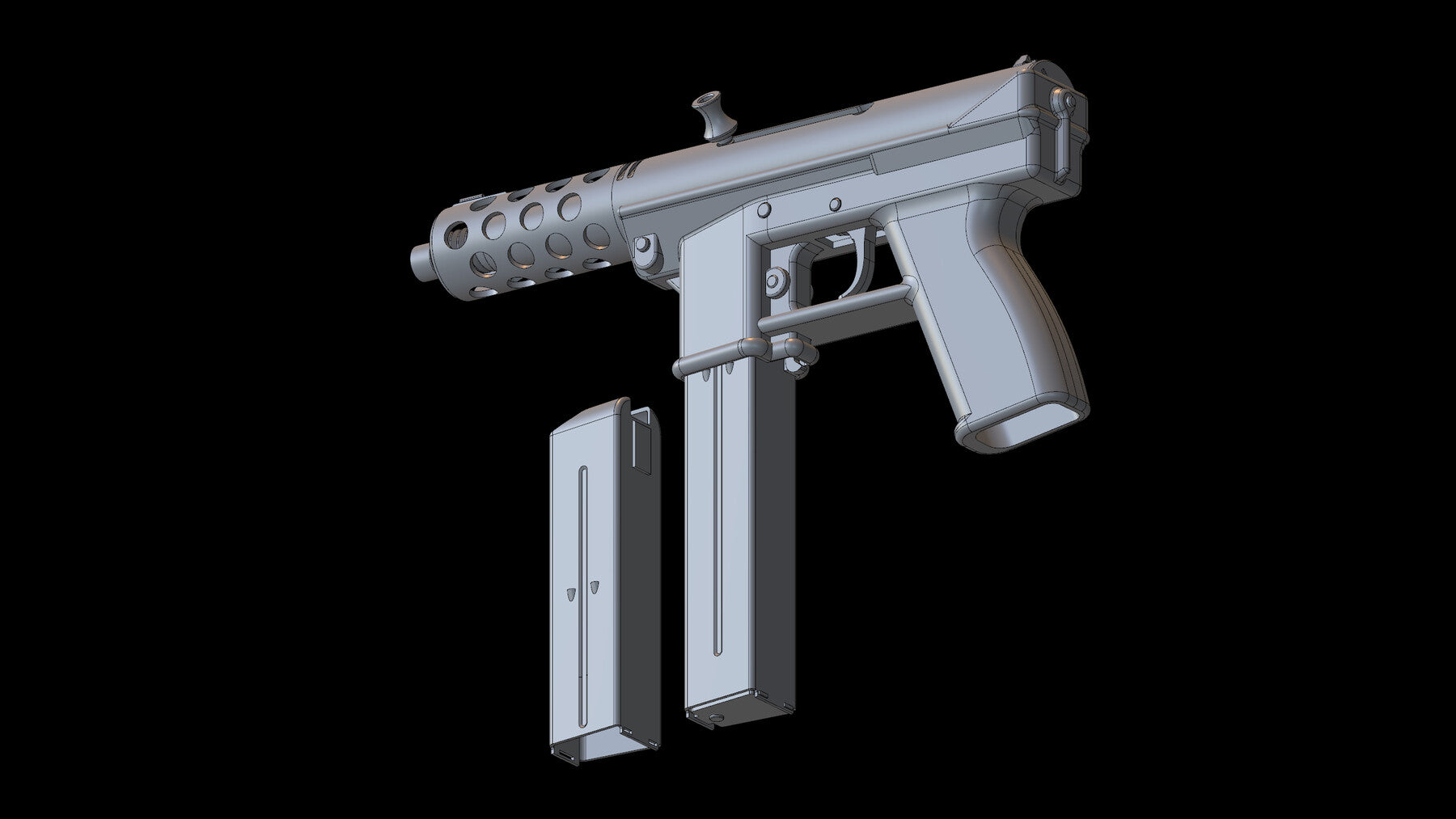 TEC9 - 3D CAD Weapon Model-1