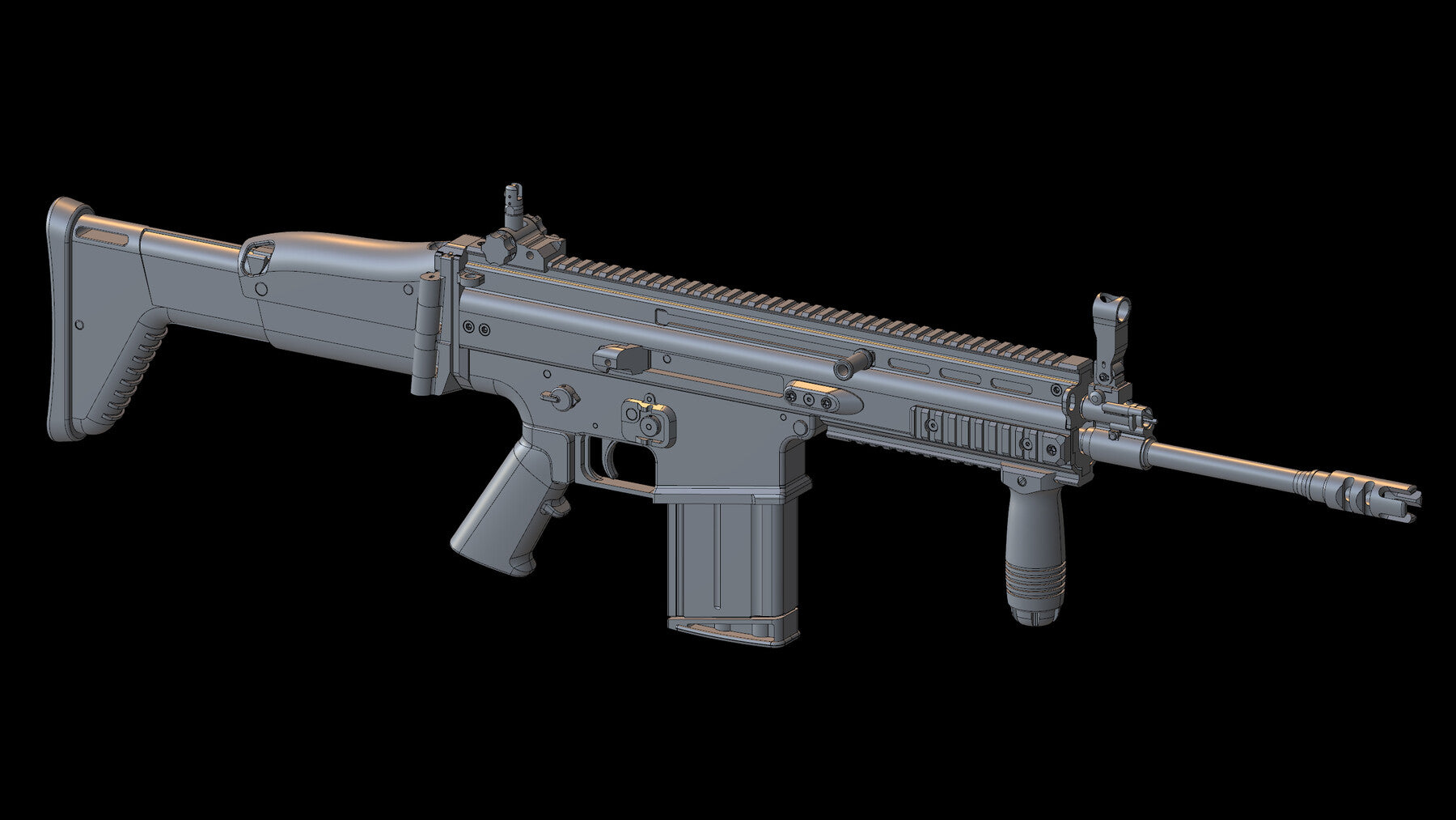 SCAR H - 3D CAD Weapon Model-3