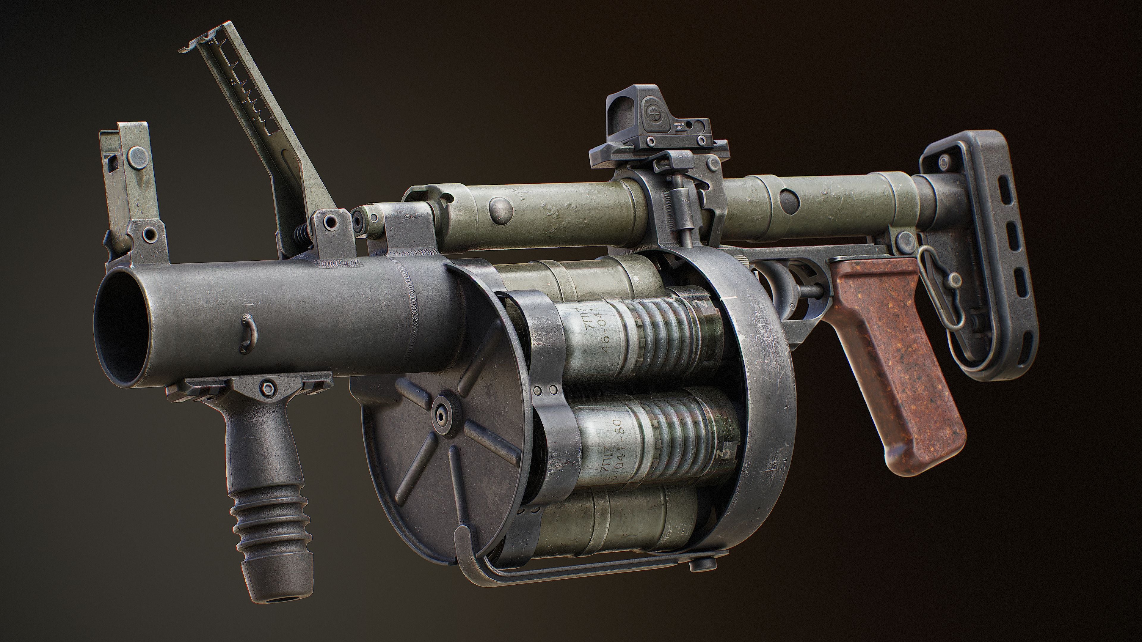 3D Texturing Tutorial in Substance Painter - RG-6 Launcher-3